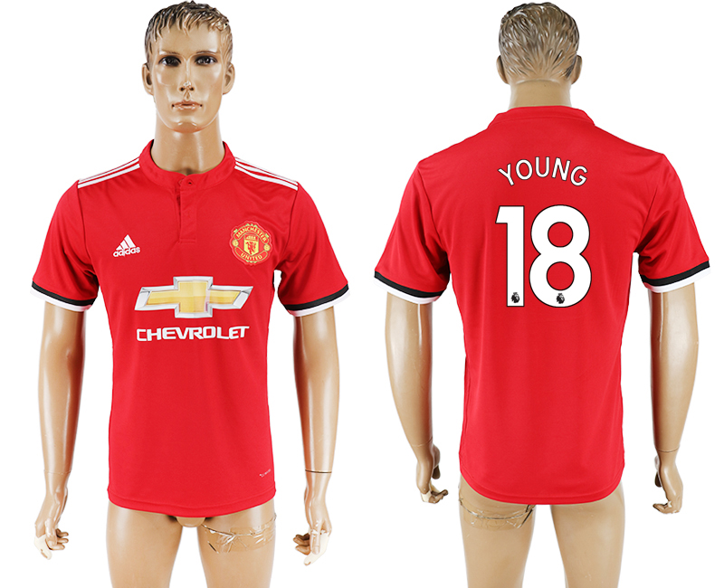 2017-2018 Manchester United YOUNG #18 football jersey red