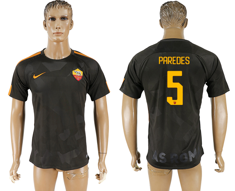 2017-2018 Associazione Sportiva Roma FOOTBALL JERSEY PAREDES #5 | Maillots  De Foot Pas Cher 2023-2024
