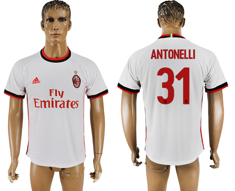 2017-18 football jersey  AC MILAN ANTONELLI #31 WHITE