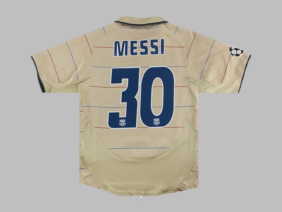 Barcelona 2003 2004 Messi 30 Away Ucl Shirt