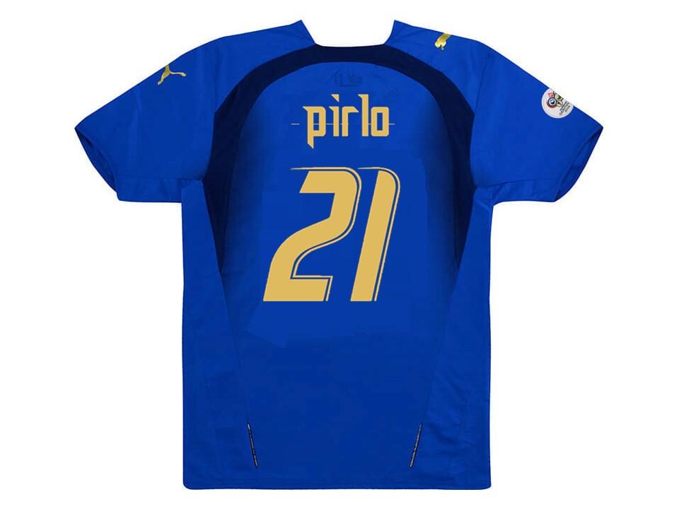 Italy 2006 Pirlo 21 World Cup Home Soccer Jersey