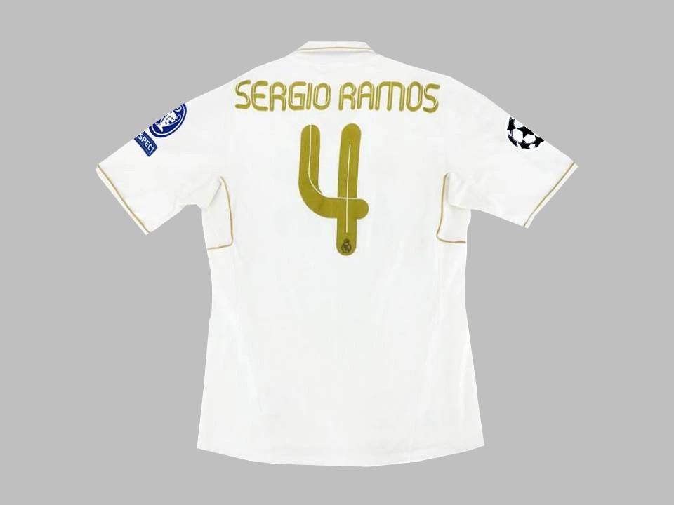 Real Madrid 2011 2012 Sergio Ramos 4 Home Shirt Ucl