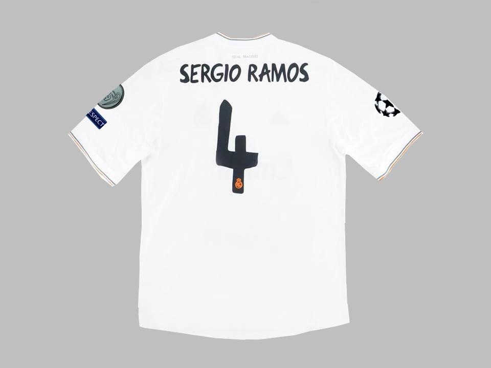 Real Madrid 2013-2014 Sergio Ramos 4 Home Shirt Ucl