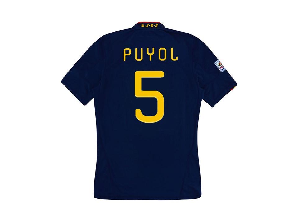 Spain 2010 Espaa Puyol 5 World Cup Final Away Football Shirt Soccer Jersey