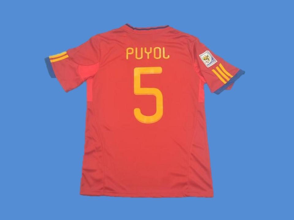 Spain 2010 Espaa Puyol 5 World Cup Home Jersey