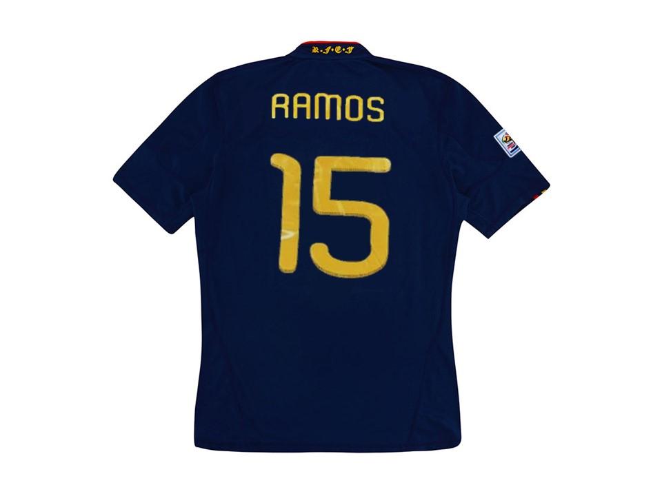 Spain 2010 Espaa Ramos 15 World Cup Final Away Football Shirt Soccer Jersey